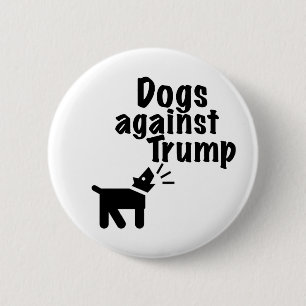 Hunde gegen Trump Button