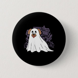 Hunde-Geist Damen Süßer Hund als Geist verkleidet  Button