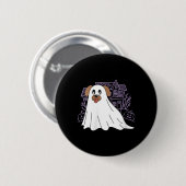 Hunde-Geist Damen Süßer Hund als Geist verkleidet Button (Vorne & Hinten)