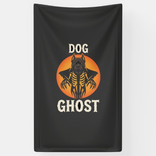 Hunde-Geist-Halloween-Horror-Vektor Banner (Vertikal)