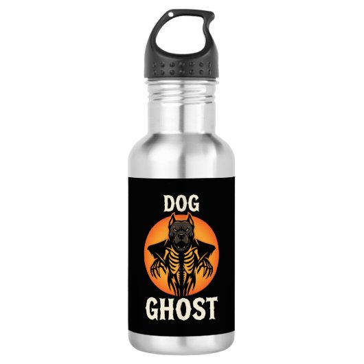 Hunde-Geist-Halloween-Horror-Vektor Edelstahlflasche (Vorderseite)
