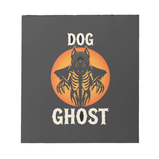 Hunde-Geist-Halloween-Horror-Vektor Notizblock (Vorderseite)