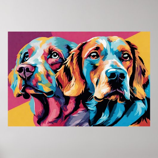 Hunde gemeinsam Pop Art Poster (Vorne)
