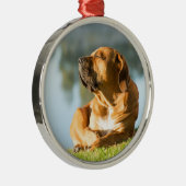 Hunde genießen die Morgensonne Ornament Aus Metall (Rechts)