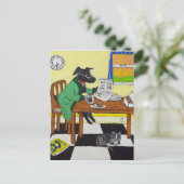 Hunde genießen Kaffee und Donuts Postkarte (Stehend Vorderseite)