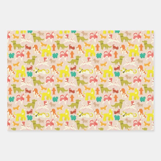 Hunde Geschenkpapier Set (Vorderseite)
