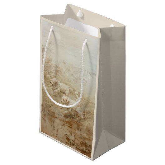 Hunde - Geschenktasche Kleine Geschenktüte (Vorderseite Schrägansicht)