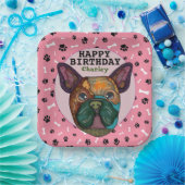 Hunde Gesicht Französisch Bulldog Geburtstag Paper Pappteller (Party)