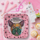 Hunde Gesicht Französisch Bulldog Geburtstag Paper Pappteller (Party)