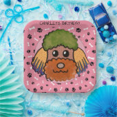 Hunde Gesicht Poodle Geburtstag Pappteller (Party)