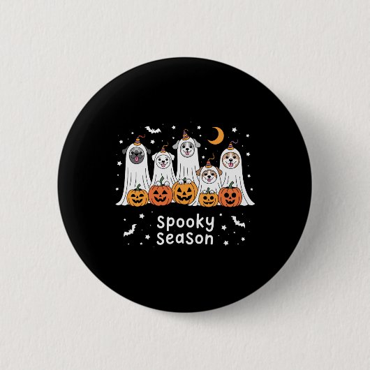 Hunde Gespenster Niedliche Hunde als Ghost Funny H Button (Vorderseite)