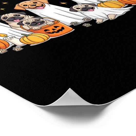 Hunde Gespenster Niedliche Hunde als Ghost Funny H Poster (Ecke)