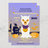 Hunde Ghost in Kostüm Halloween-Party Einladung (Vorne/Hinten)