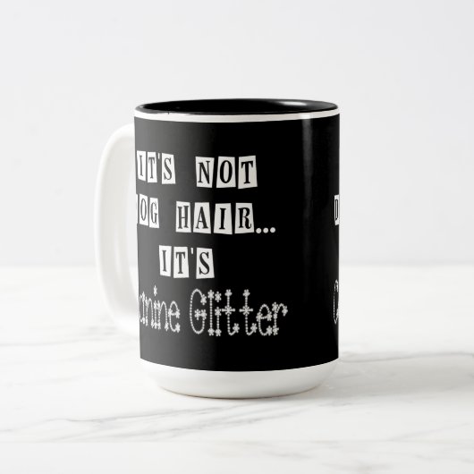 Hunde Glitzer Spaß Zwei-Tonen-Kaffee-Tasse Zweifarbige Tasse (Vorderseite Links)