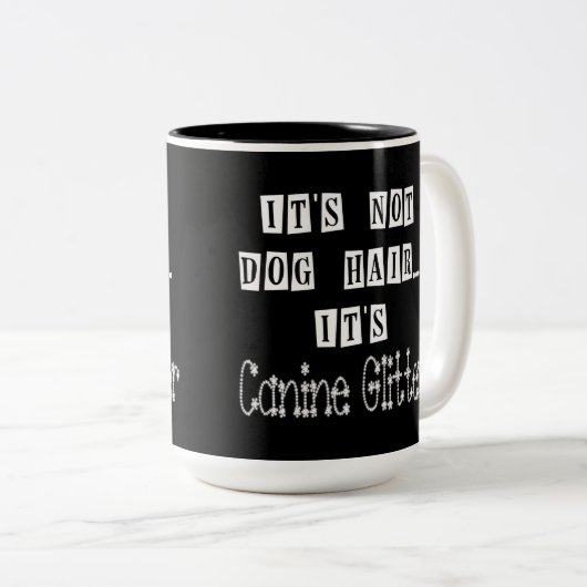 Hunde Glitzer Spaß Zwei-Tonen-Kaffee-Tasse Zweifarbige Tasse (VorderseiteRechts)