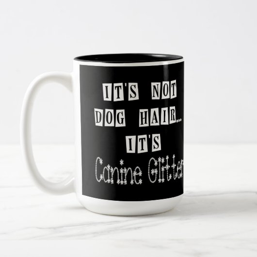 Hunde Glitzer Spaß Zwei-Tonen-Kaffee-Tasse Zweifarbige Tasse (Links)