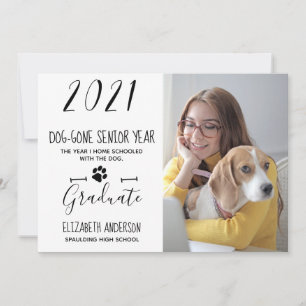 Hunde Gone Senior Year Class 2021 Foto Abschluss Einladung
