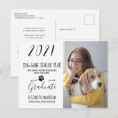 Hunde Gone Senior Year Class 2021 Foto Abschluss Einladungspostkarte (Vorne/Hinten)