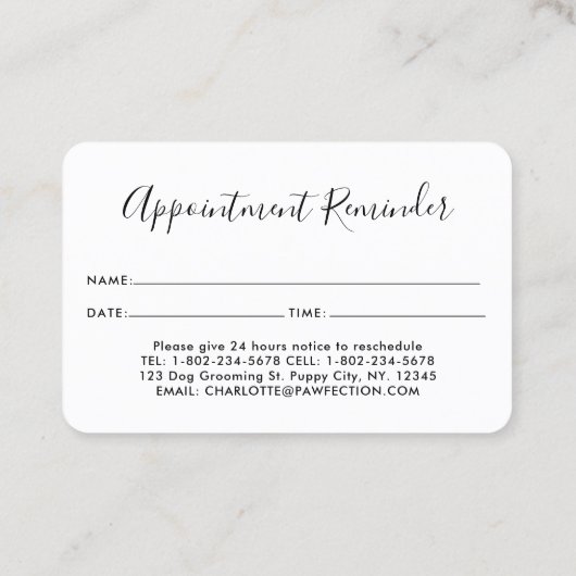 Hunde Groomer Adorable Hunde Haustiere Sitter Gesc Terminkarte (Rückseite)
