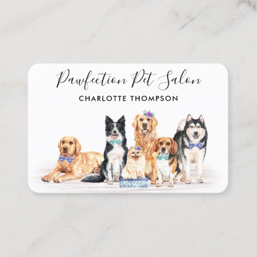 Hunde Groomer Adorable Hunde Haustiere Sitter Gesc Terminkarte (Vorderseite)