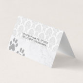 Hunde-Groomer-Logo | Damask Muster Visitenkarten (Rückseite)