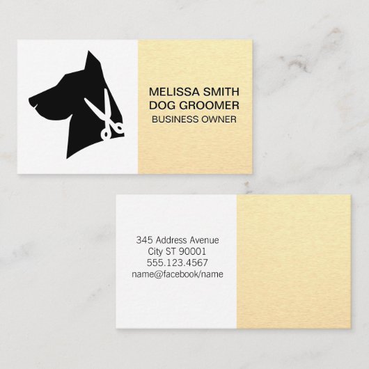 Hunde-Groomer-Logo Terminkarte (Vorne/Hinten)