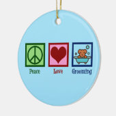 Hunde Groomer Peace Liebe Pet Grooming Keramik Ornament (Links)