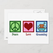 Hunde Groomer Peace Liebe Pet Grooming Postkarte (Vorne/Hinten)