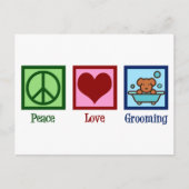 Hunde Groomer Peace Liebe Pet Grooming Postkarte (Vorderseite)