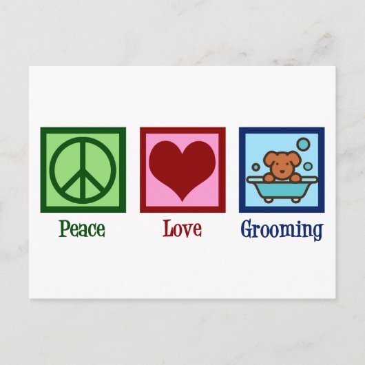 Hunde Groomer Peace Liebe Pet Grooming Postkarte (Vorderseite)