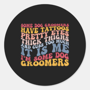 Hunde Groomere Tattoos Augen Oberschenkel Kuss Tat Runder Aufkleber
