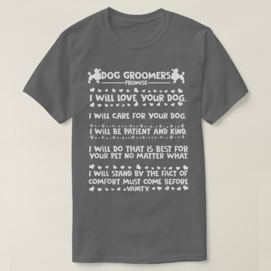 Hunde Groomere Versprechen, Furologe Grooming Dogs T-Shirt (Design vorne)