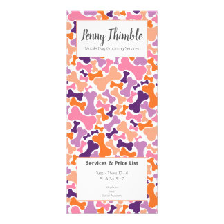 Hunde Grooming, Doggie Bone Groomer Services Werbekarte