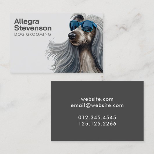 Hunde Grooming Modern Simple Typografy Hound Visitenkarte (Vorne/Hinten)