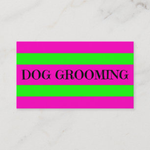 Hunde Grooming Neon Green und Hot Pink Visitenkarte
