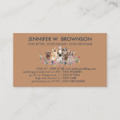 Hunde Grooming Pet Service Blume Einfache Marine Visitenkarte (Rückseite)