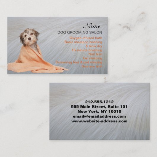 Hunde-Grooming-Salon-Visitenkarte Visitenkarte (Vorne/Hinten)