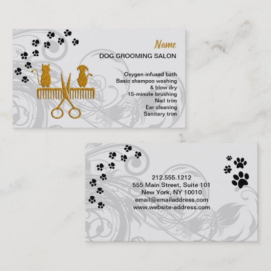 Hunde-Grooming-Salon-Visitenkarte Visitenkarte (Vorne/Hinten)