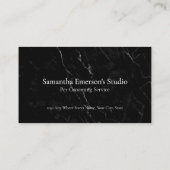 Hunde grooming schwarzen Marmor beruflich Terminkarte (Rückseite)