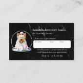 Hunde grooming schwarzen Marmor beruflich Terminkarte (Vorderseite)