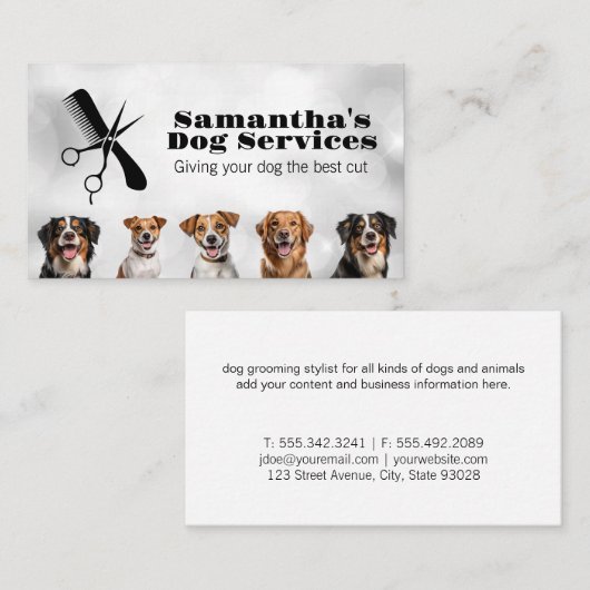 Hunde | Grooming Tools Visitenkarte (Vorne/Hinten)