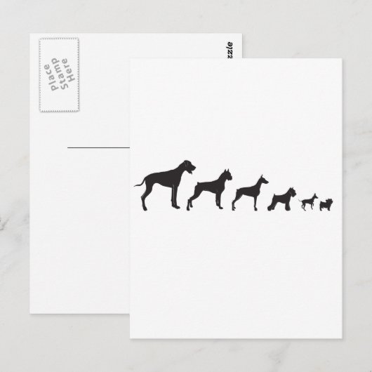 Hunde, groß und klein postkarte (Vorne/Hinten)