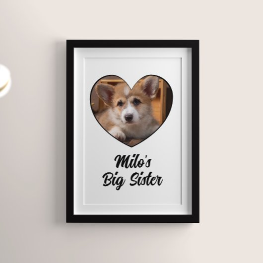 Hunde große Schwester Foto personalisiert Poster