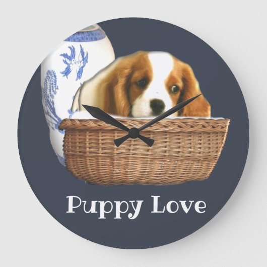 Hunde Große Wanduhr (Vorderseite)