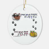 Hunde haben Eigentümer-Katzen, Personal zu haben Keramikornament (Links)