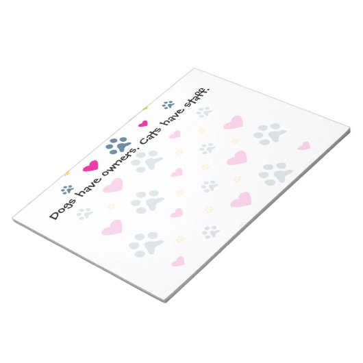 Hunde haben Hauskatzen Notizblock (angewinkelt)