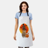 Hunde Halloween Bloodhound Kürbislaterne Pumpkin T Schürze (Getragen)