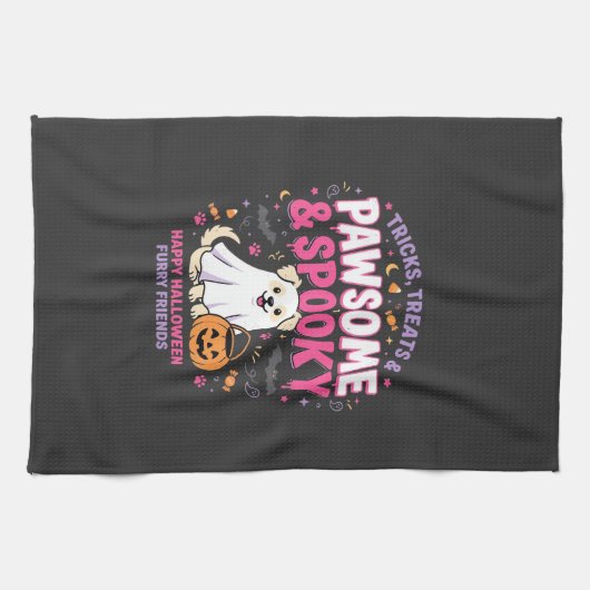 Hunde Halloween Boo Crew (2) Geschirrtuch (Horizontal)