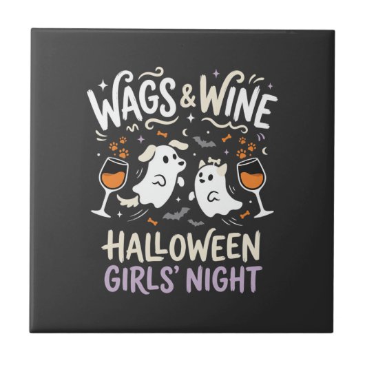 Hunde Halloween Boo Crew Fliese (Vorderseite)