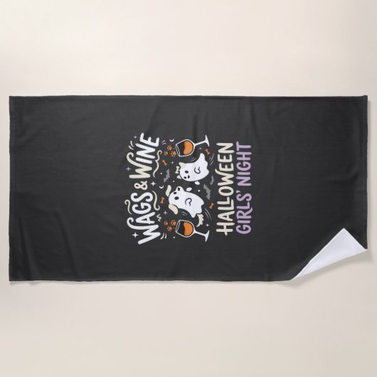 Hunde Halloween Boo Crew Strandtuch (Vorderseite)